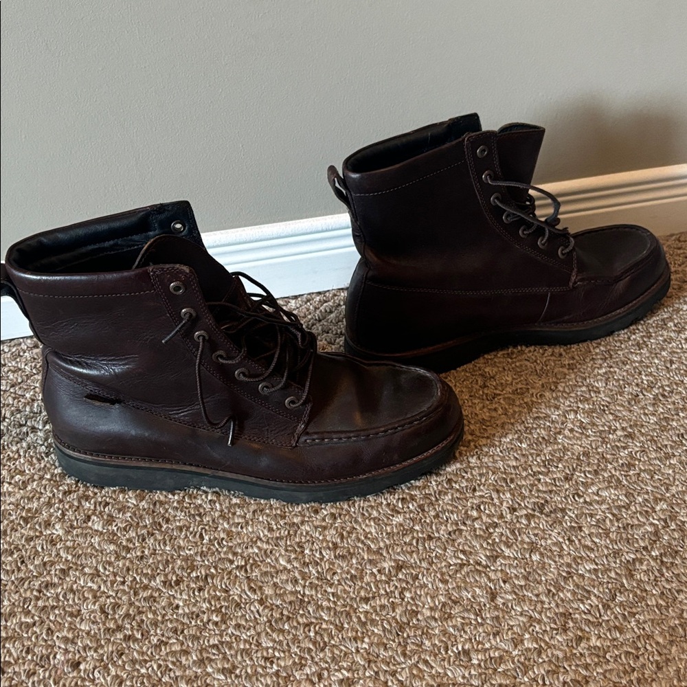 Roots Men's Brown Leather Boots Size 13 - Picture 3 of 6